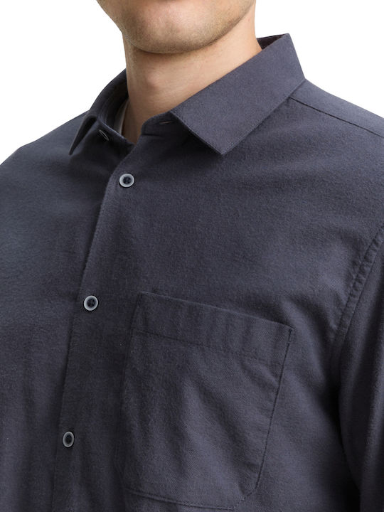 Camasa Barbati Maneca Lunga Albastru Marin Tonal Twill