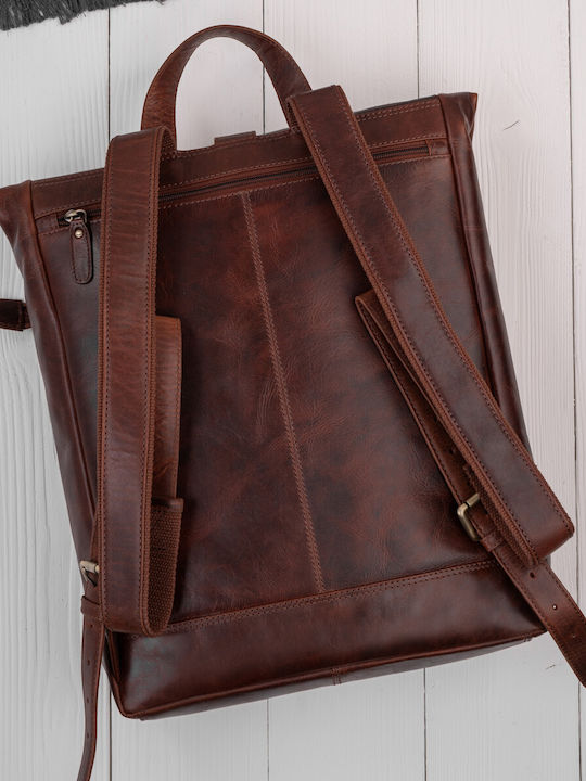Roll Top Leder Vintage Laptoptasche Urban Cognac Unisex Ay-32-cg