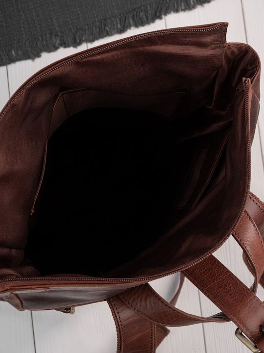 Roll Top Leder Vintage Laptoptasche Urban Cognac Unisex Ay-32-cg