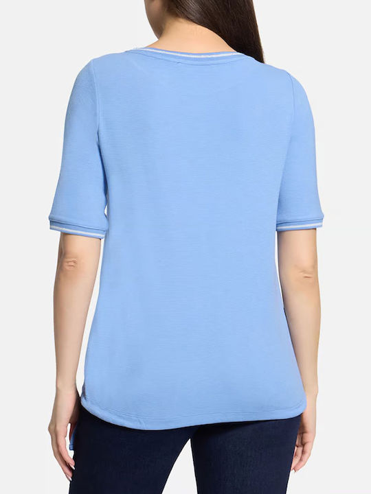 Women's Short Sleeve Blouse Light Blue