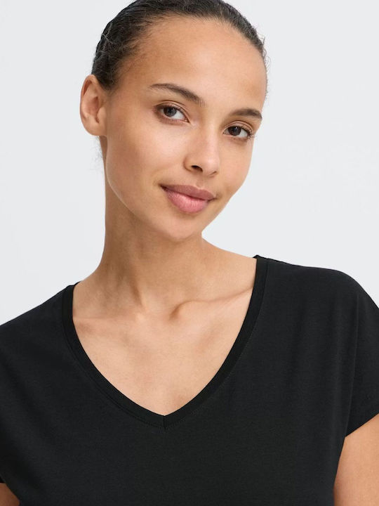 Γυναικείο Crop Top με V Λαιμόκοψη Μαύρο