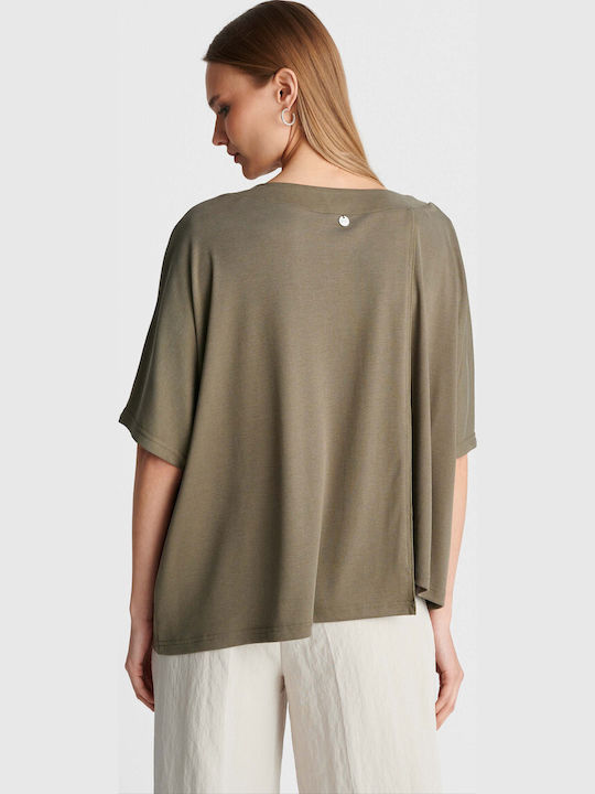 Women's Short Sleeve Blouse Green