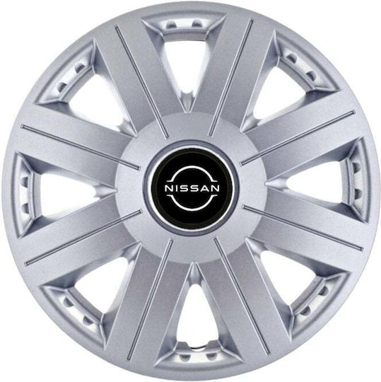 Set Car Hubcaps 14" 4 Pieces Gray