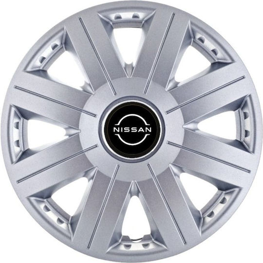 Set Car Hubcaps 14" 4 Pieces Gray