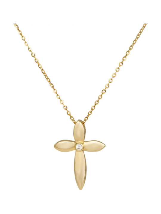 Women's Gold Cross 9K with Chain