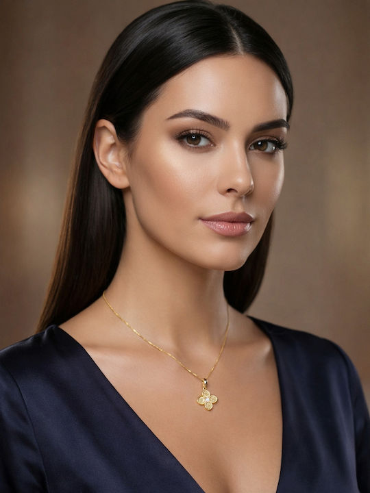 Kiriakos Gofas Women's Gold Cross 14K Double Sided Without Chain