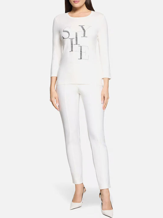 Women's Blouse with 3/4 Sleeve Offwhite