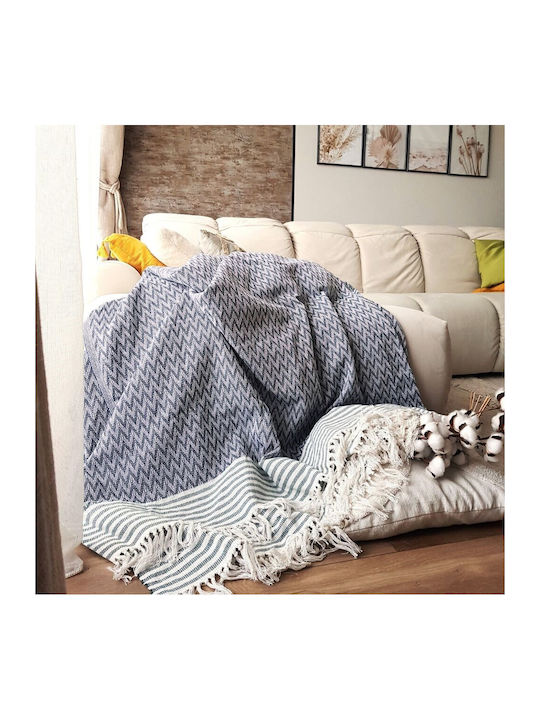 Kotonia Home Cuvertură Pat Dublu Bumbac Gri 220x240cm