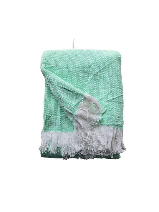 Kotonia Home Cuvertură Pat Dublu Bumbac Verde Kiwi 220x240cm