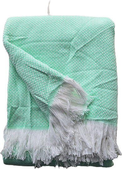 Kotonia Home Cuvertură Pat Dublu Bumbac Verde Kiwi 220x240cm