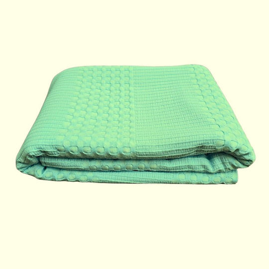 Kotonia Home Cuvertură Pat Dublu Bumbac Verde Fistic 220x240cm