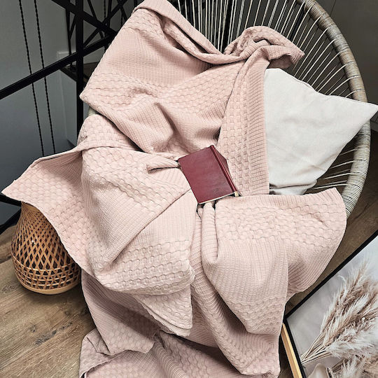 Kotonia Home Κουβερλί Υπέρδιπλο Βαμβακερό Light Burnt Pink 220x240cm