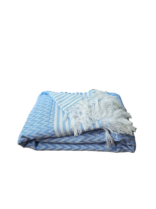 Kotonia Home Κουβερλί Υπέρδιπλο Βαμβακερό Blue 220x240cm