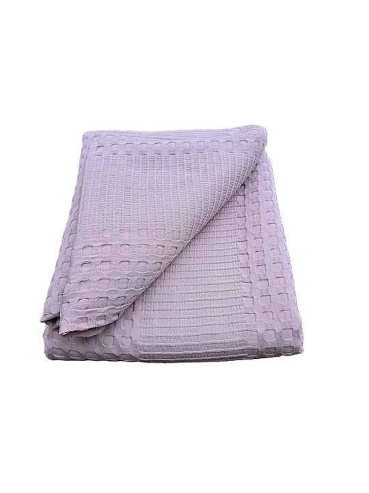 Kotonia Home Cuvertură Pat Dublu Bumbac Lila 220x240cm