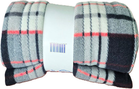 Kotonia Home Pătură Semidublă 180x210 cm Neagră și Gri