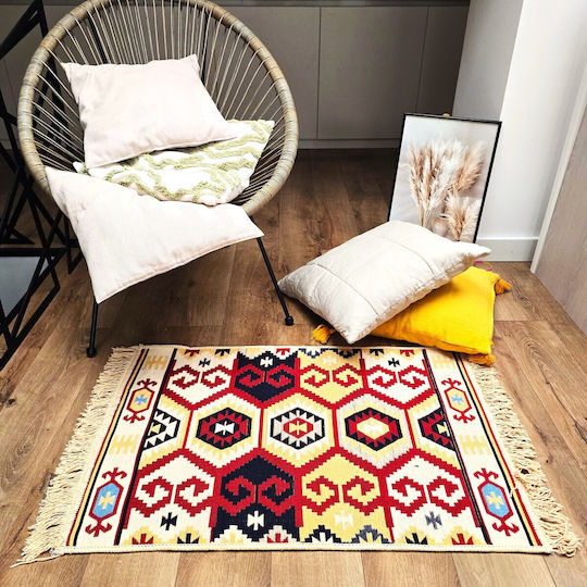 Kotonia Home Правоъгълен Памучен Многоцветен Килим 60x90см