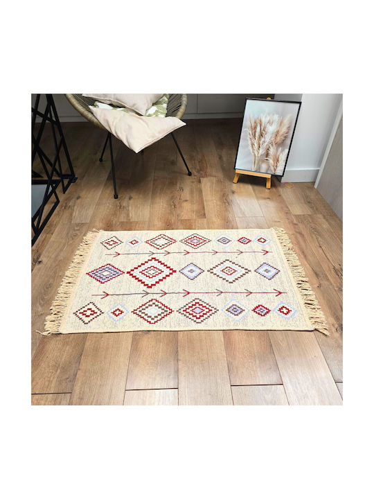 Kotonia Home Rectangular Cotton Multicolour Rug 120x180cm