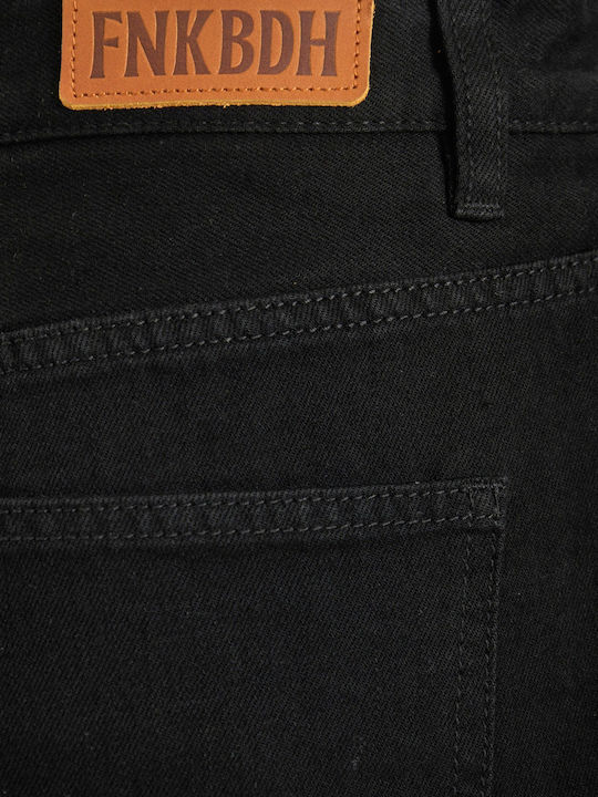 Women's Jean Pants Mid Rise Wide Leg Style Black