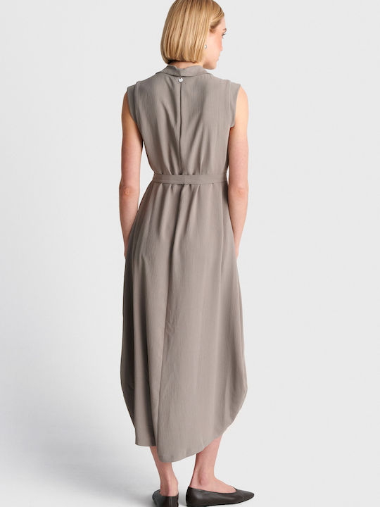 Sommer Midi Damenkleid Grau