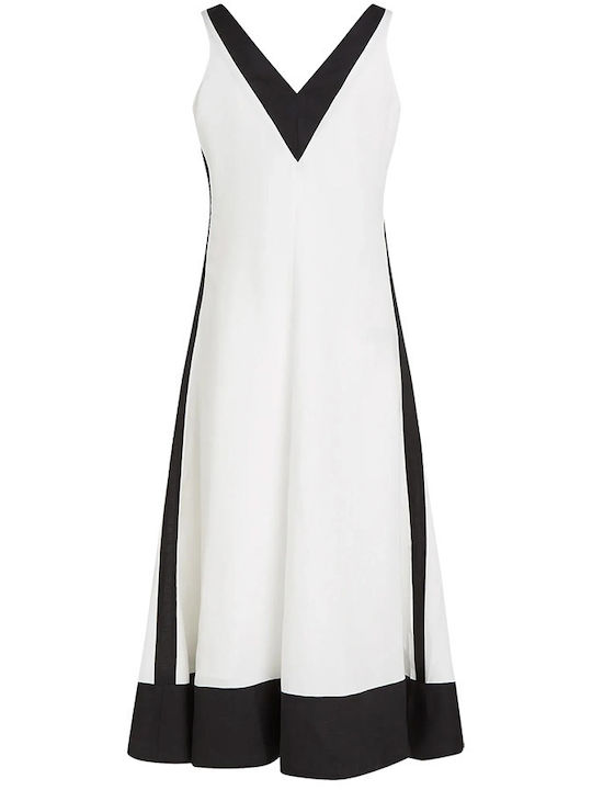 Summer Midi Dress Black and White