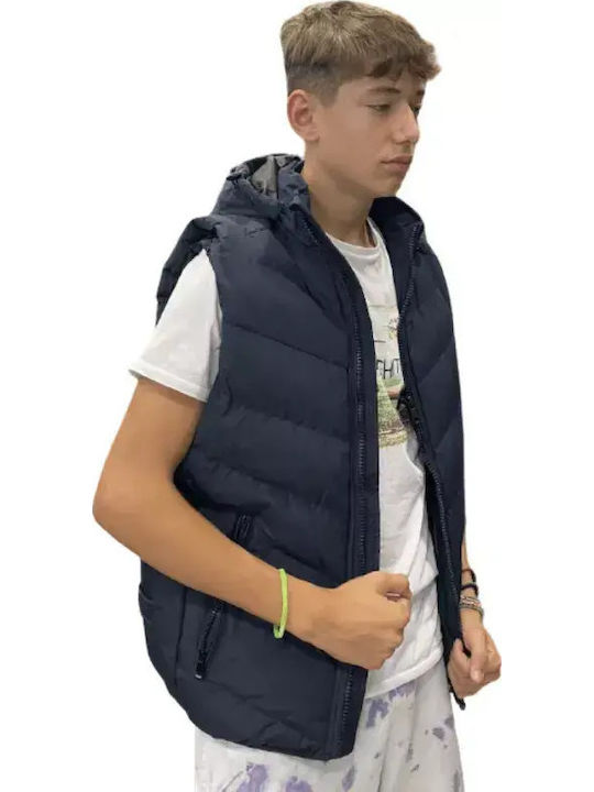 Sleeveless Windproof Jacket Navy Blue