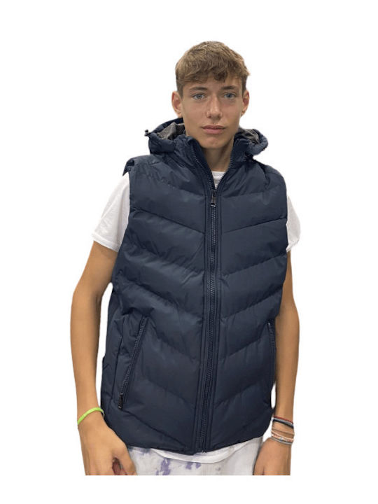 Sleeveless Windproof Jacket Navy Blue