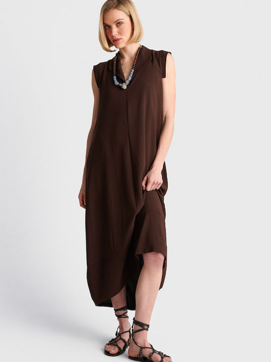 Summer Midi Dress Brown