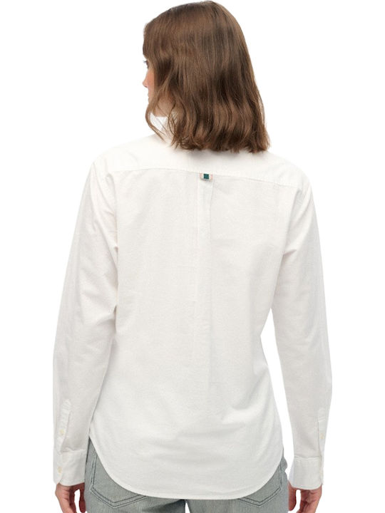 Long Sleeve Women's Shirt Optic White Oxford