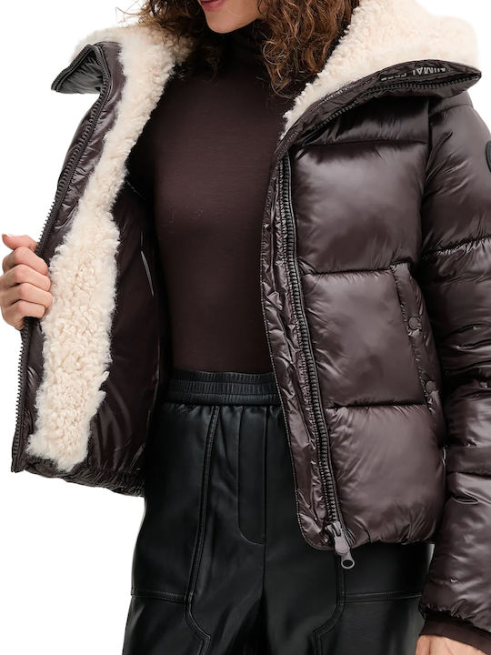 Women's Jacket for Winter Brown Black
