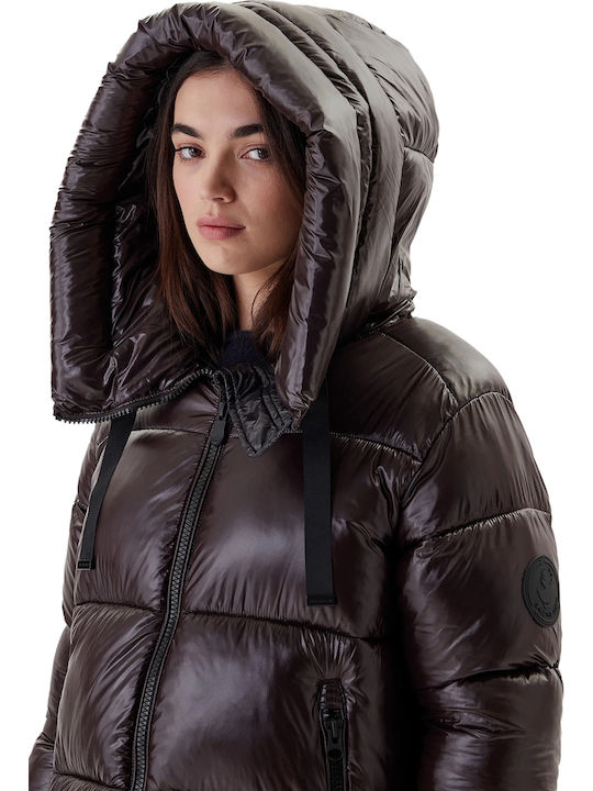 Women's Jacket for Winter Brown Black