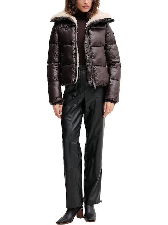 Women's Jacket for Winter Brown Black