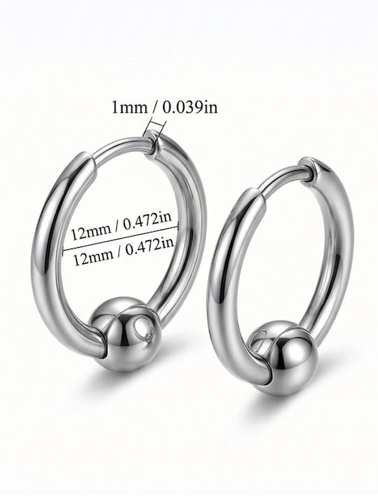 Sharks Bay Clothing Men's Steel Hoop Earrings