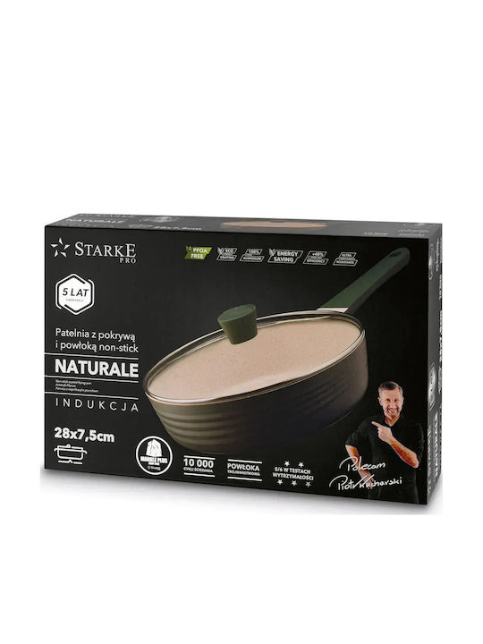 Starke Pro Starke Pro Aluminium Pfanne mit Deckel mit Stein Innenbeschichtung 28cm
