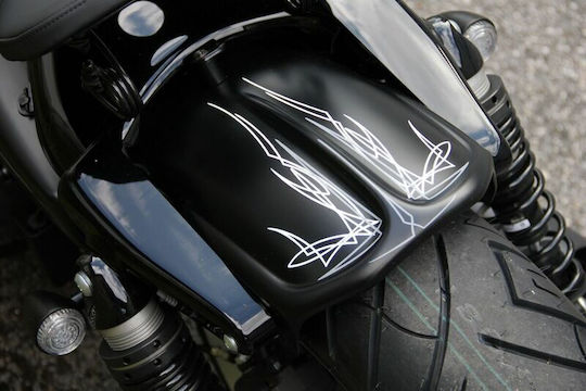 Cult Werk Rear Wheel Fender Hd-spo076 Old School Harley Davidson Xl 1200 C 04-09 Harley Davidson Xl 883 C 04-09 Black