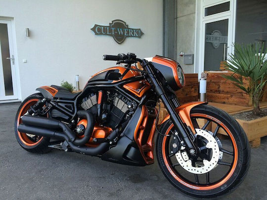 Cult Werk Калник На Предното Колело Hd-rod058 Custom Harley Davidson Vrsca 1130 04-06 Harley Davidson Vrscaw 1250 Abs 08-09 Черен