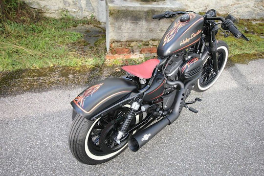 Cult Werk Rear Wheel Fender Hd-spo072 Original Style Harley Davidson Xl 1200 C 04-09 Harley Davidson Xl 883 C 04-09 Black
