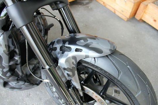 Cult Werk Front Fender Hd-rod059 Custom Harley Davidson Vrsca 1130 04-06 Harley Davidson Vrscaw 1250 Abs 08-09 Black