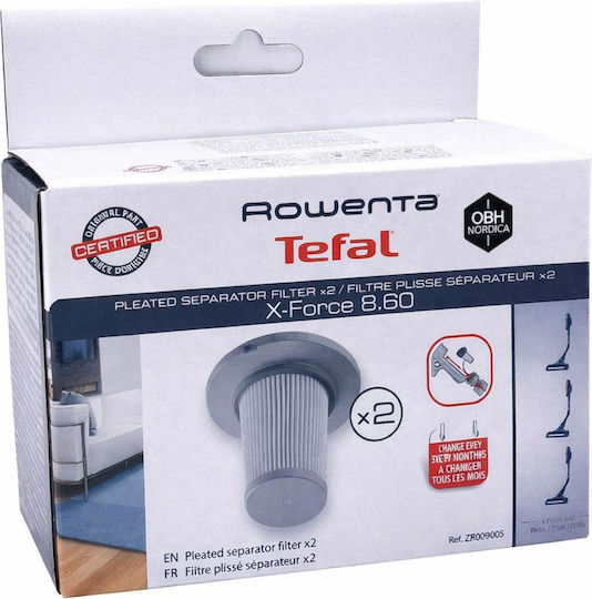Rowenta Xforce 8.60 Φίλτρα Ηλεκτρικής Σκούπας Συμβατά με Rowenta / Flex 2τμχ