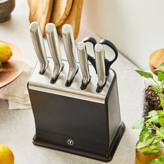 Tefal Ever Sharp Messer Set mit Sockel aus Rostfreiem Stahl 6 Stück