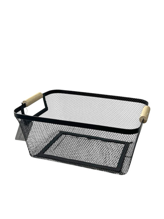 TnS Καλάθι Αποθήκευσης Bamboo Μαύρο 37x23x16cm