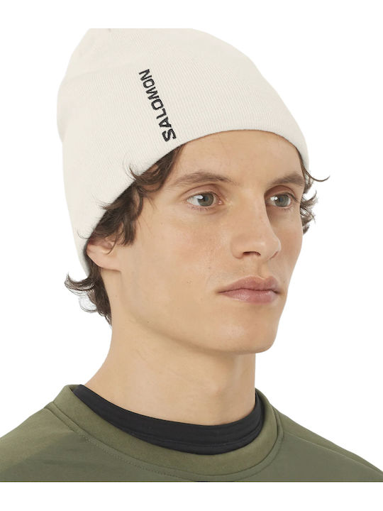 Beanie Unisex Σκούφος Πλεκτός σε Λευκό χρώμα