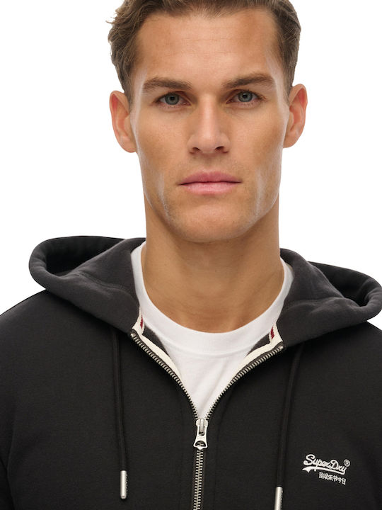 Essential Logo Zip Hoodie Carbon Black