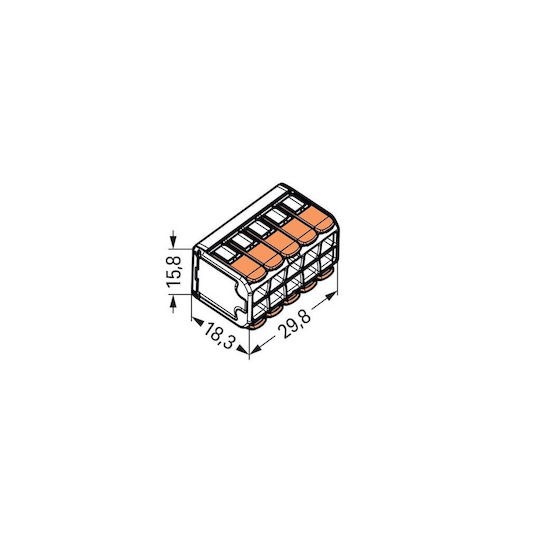 Quick Connect Terminal Block 10-Pole Lever for Flexible & Solid Conductors 0.2-4mm² 32A 450V 221-420 15 Pieces