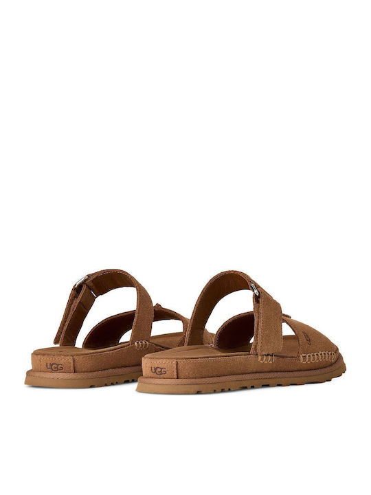 Slide Leather Women's Sandals Tabac