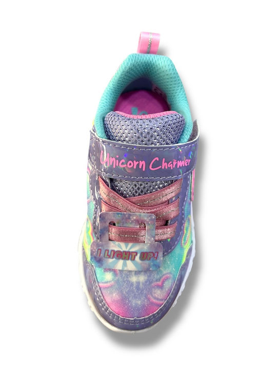 Unicorn Charmer Kids Sneakers with Hoop & Loop Closure Multicolour