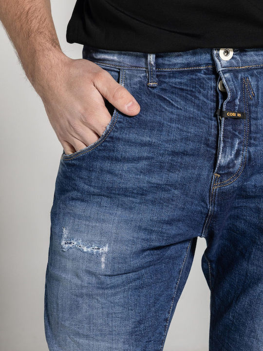 Pantaloni De Blugi Pentru Bărbați Slim Fit Albastru Marin