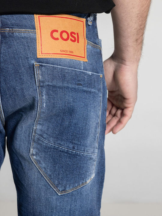 Pantaloni De Blugi Pentru Bărbați Slim Fit Albastru Marin