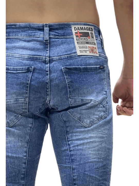 Ανδρικό Παντελόνι Τζιν Ελαστικό με Loose Baggy Εφαρμογή Blue