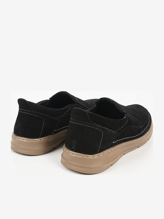 Leather Men's Moccasins In Black Colour