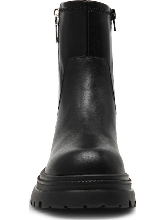 Leder Stiefeletten Damen Schwarz